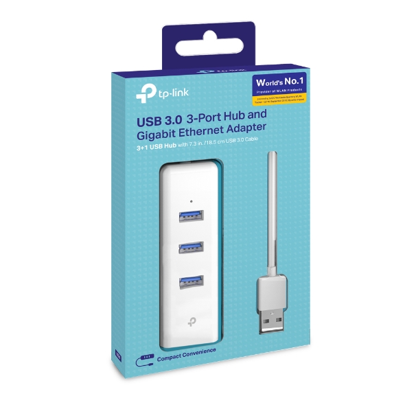 TP-Link USB 3.0 to 3-Port Hub & Gigabit Ethernet Adapter -TL-UE330