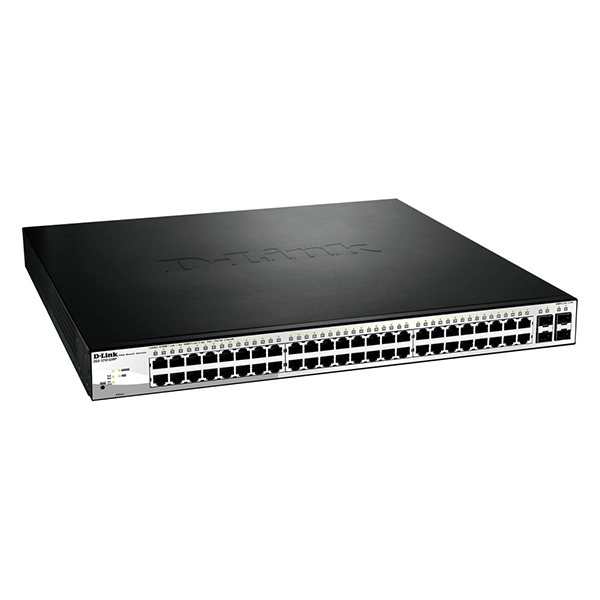 D-Link 48-Port 10/100/1000BaseT PoE + 4 Gigabit SFP ports Smart Switch-DGS-1210-52MP