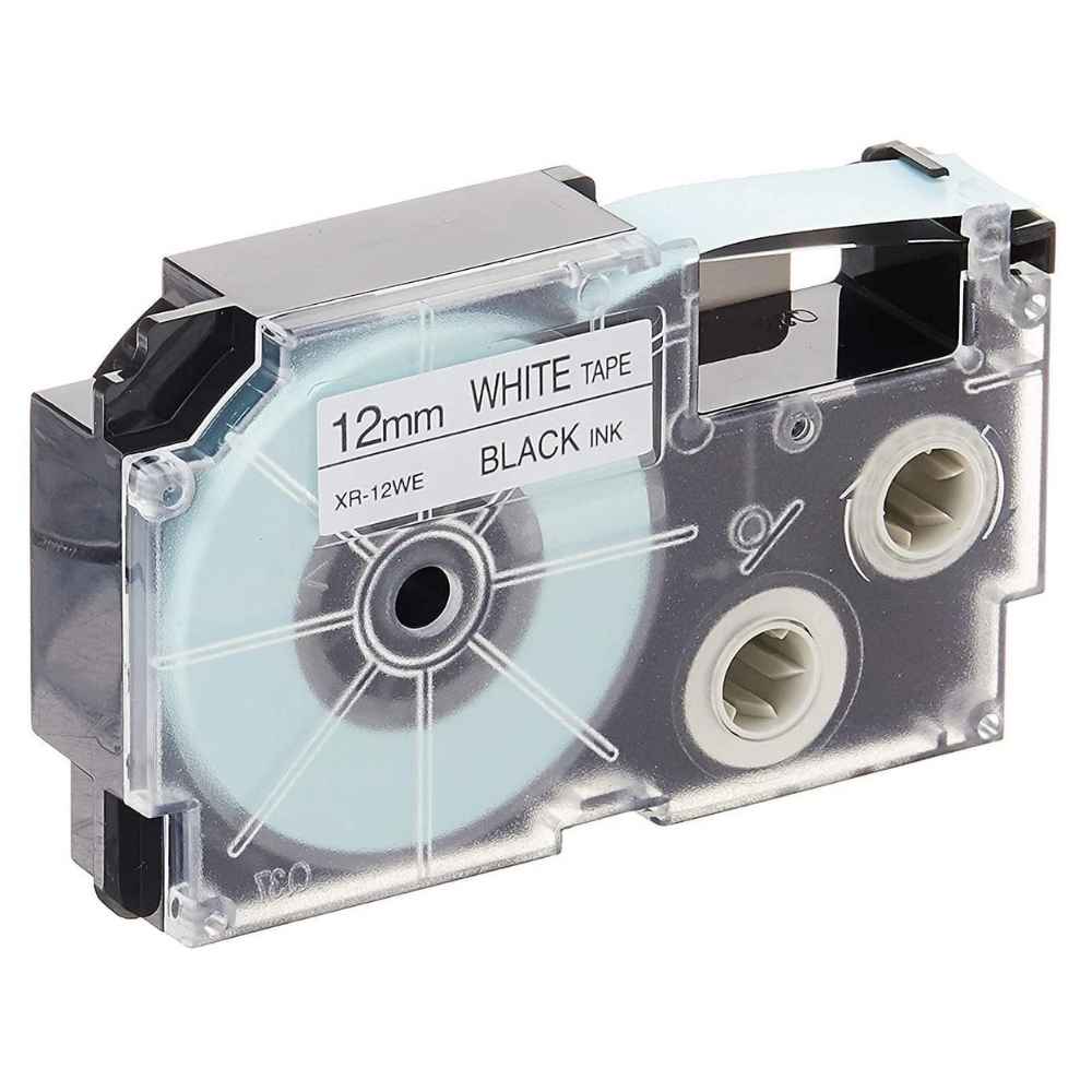 Casio 12mm x 8m Black on White Label Tape