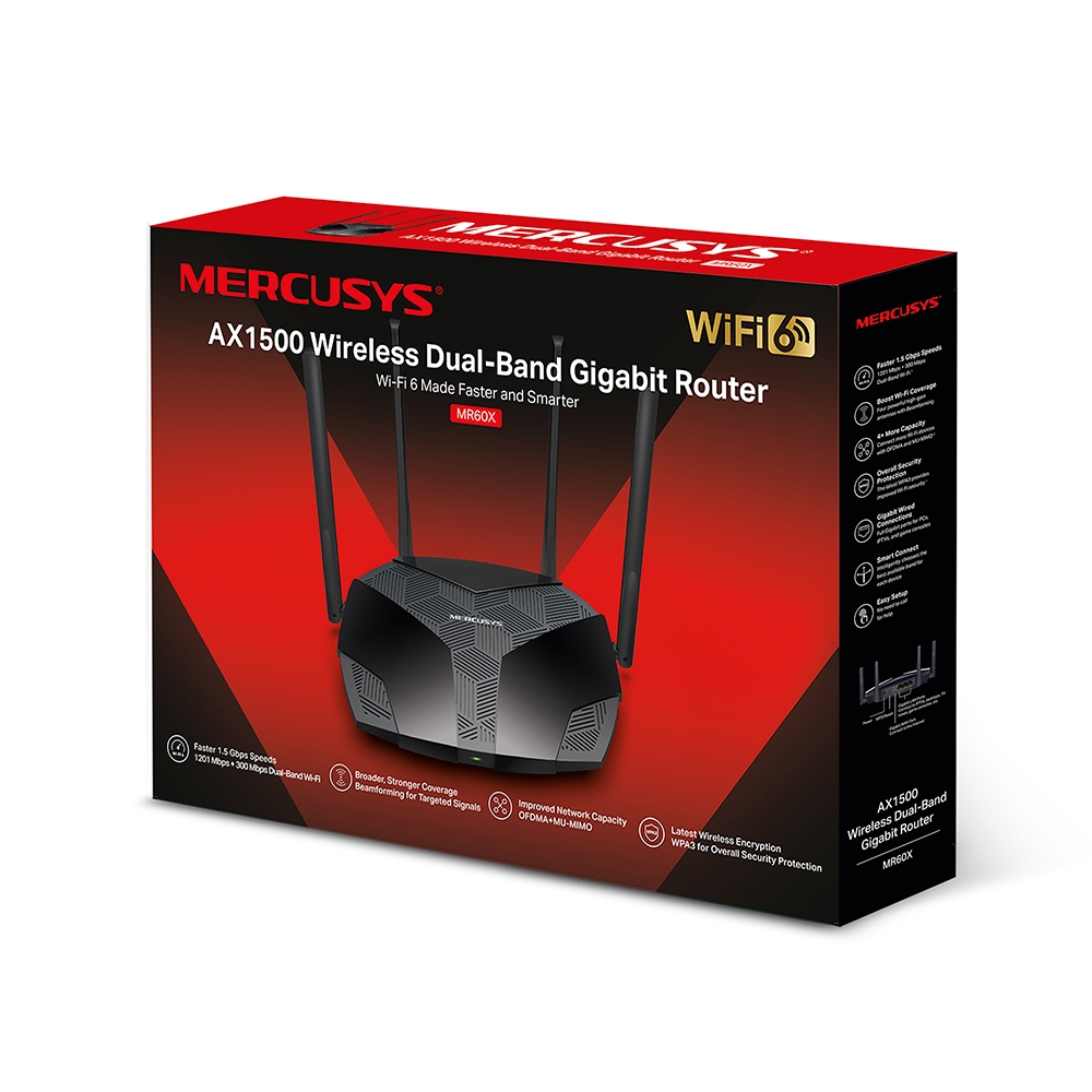 Mercusys MR60X AX1500 Dual-Band Wi-Fi 6 Router