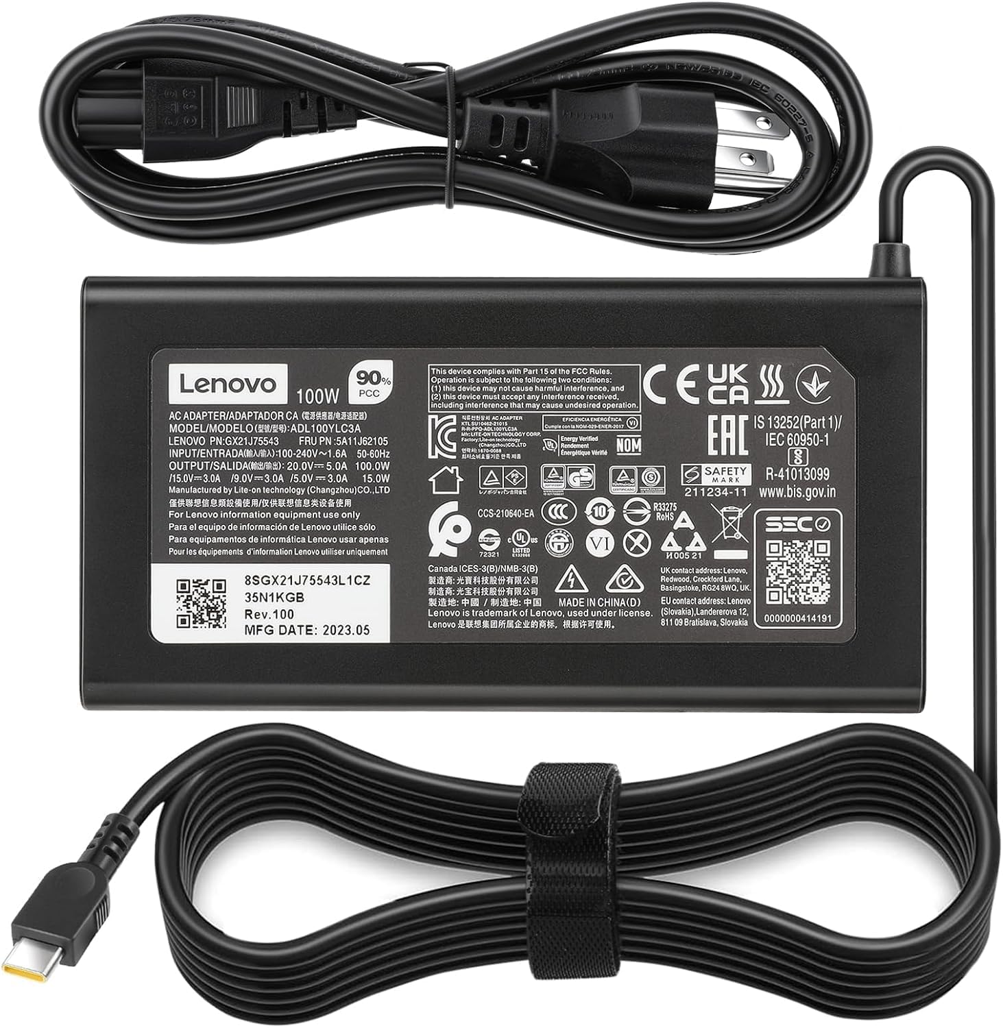 Charger for Lenovo IdeaPad Pro 5 14AHP9 83D3 USB-C 20V 5A 100W