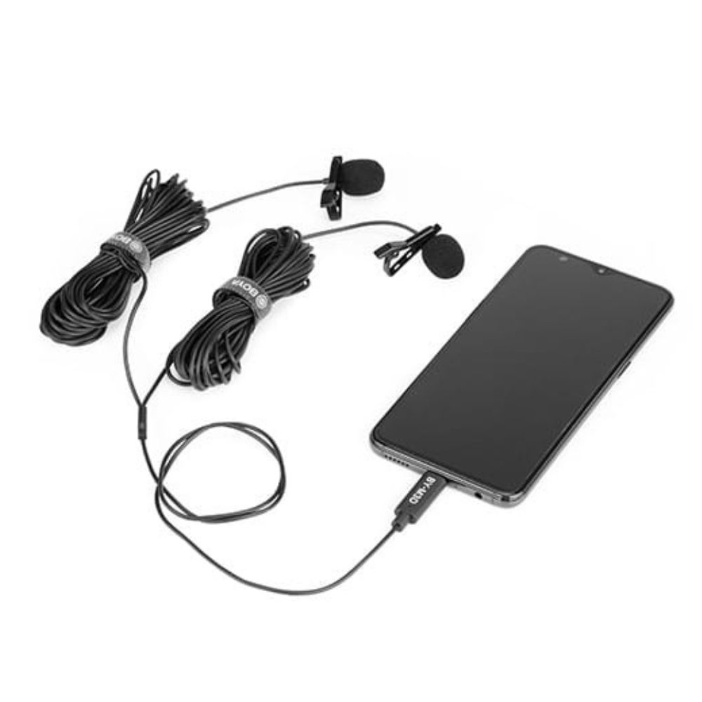 BOYA BY-M3D Dual Omnidirectional Lavalier Microphone (USB Type-C)