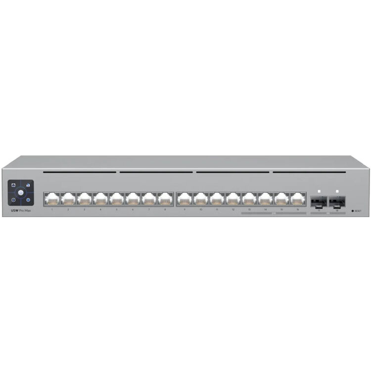 UniFi Switch Pro Max 16 PoE: (4) 2.5GbE PoE++ (12) GbE PoE+ (2) 10G SFP+
