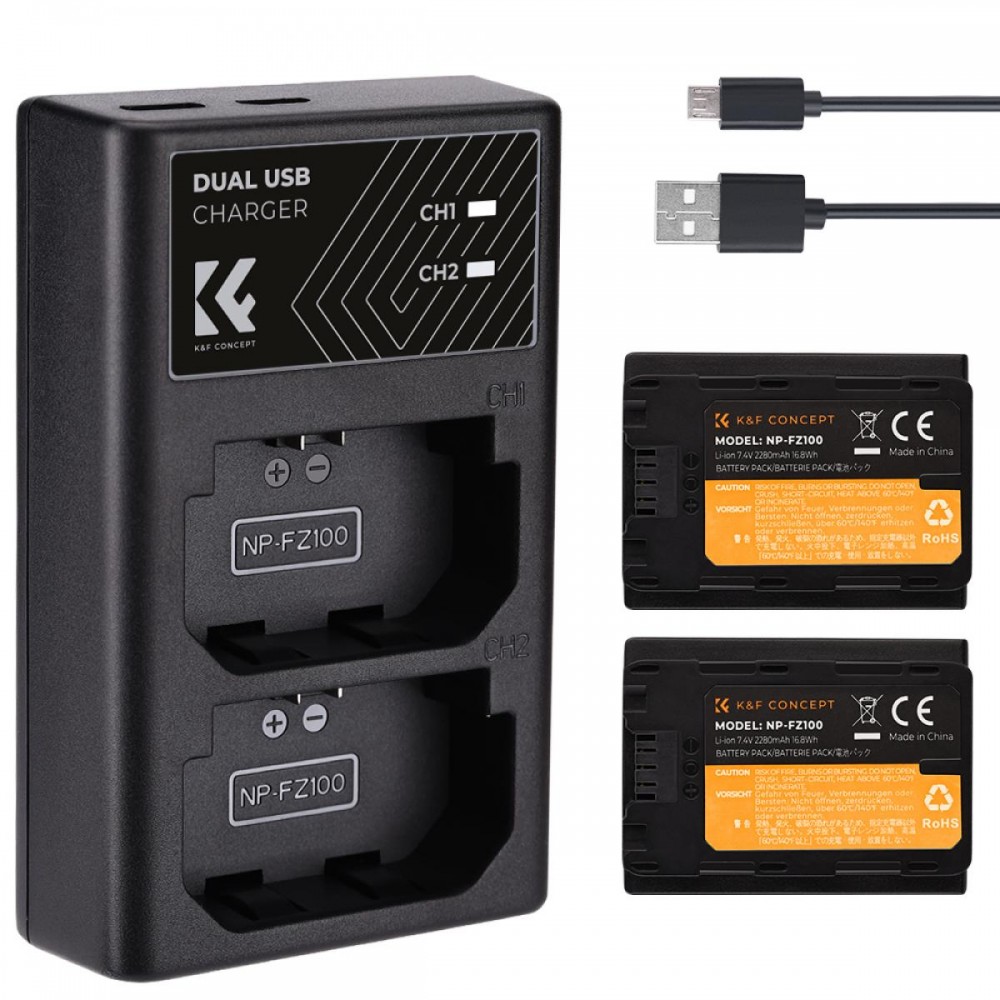 K&F NP-FZ100 DUAL BATTERY & CHARGER-KF28.00016