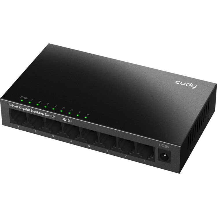 CUDY 8-PORT Gigabit metal switch 8 x 10/100/1000Mbps RJ45 ports