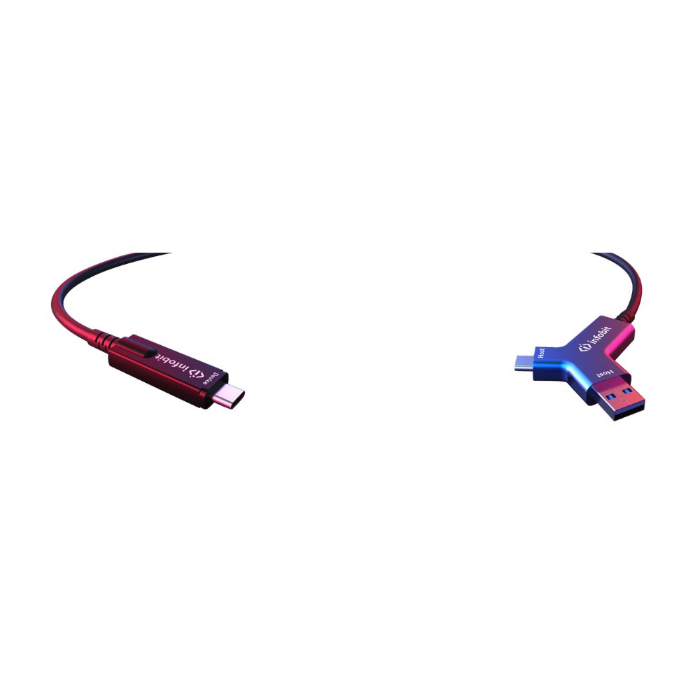 Infobit iFiber Y10 USB 3.2 A+C to C Active Optical Fibre Cable 10Gbps 10M/33FT