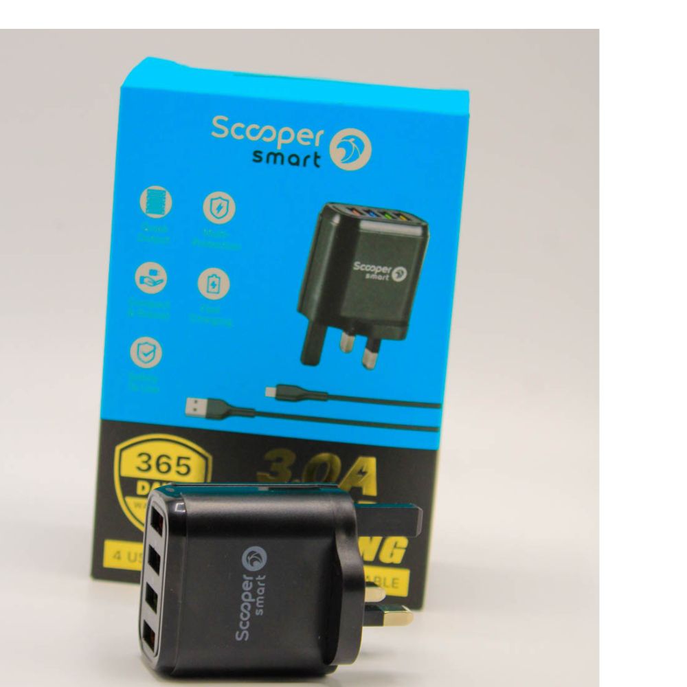 SFC-04C WALL CHARGER 4USB 3.0A FAST CHARGING