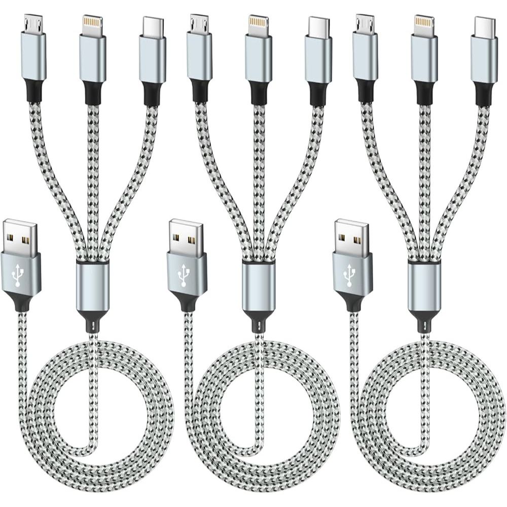 3 in 1 multi usb cable for iphone ipad Android table Smartphones blue