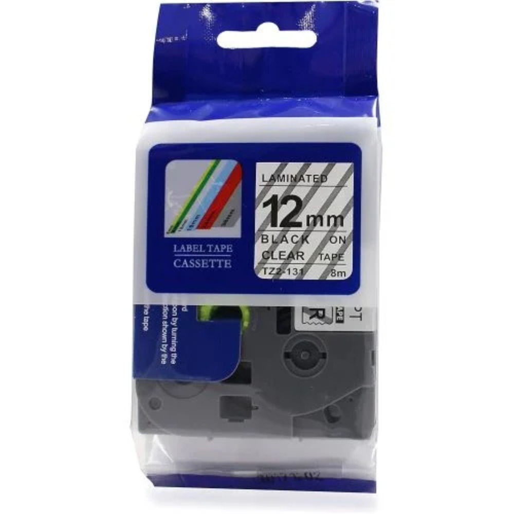Brother 12mm x 8m Black on Clear Label Tape-TZ2-131
