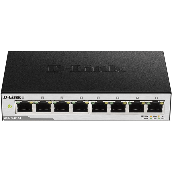 D-Link 8 port 10/100/1000Mbps PoE switch- DGS-1100-08P