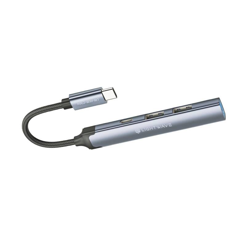 Light Wave 4‑in‑1 USB Hub Adapter – LW‑HUB‑A104
