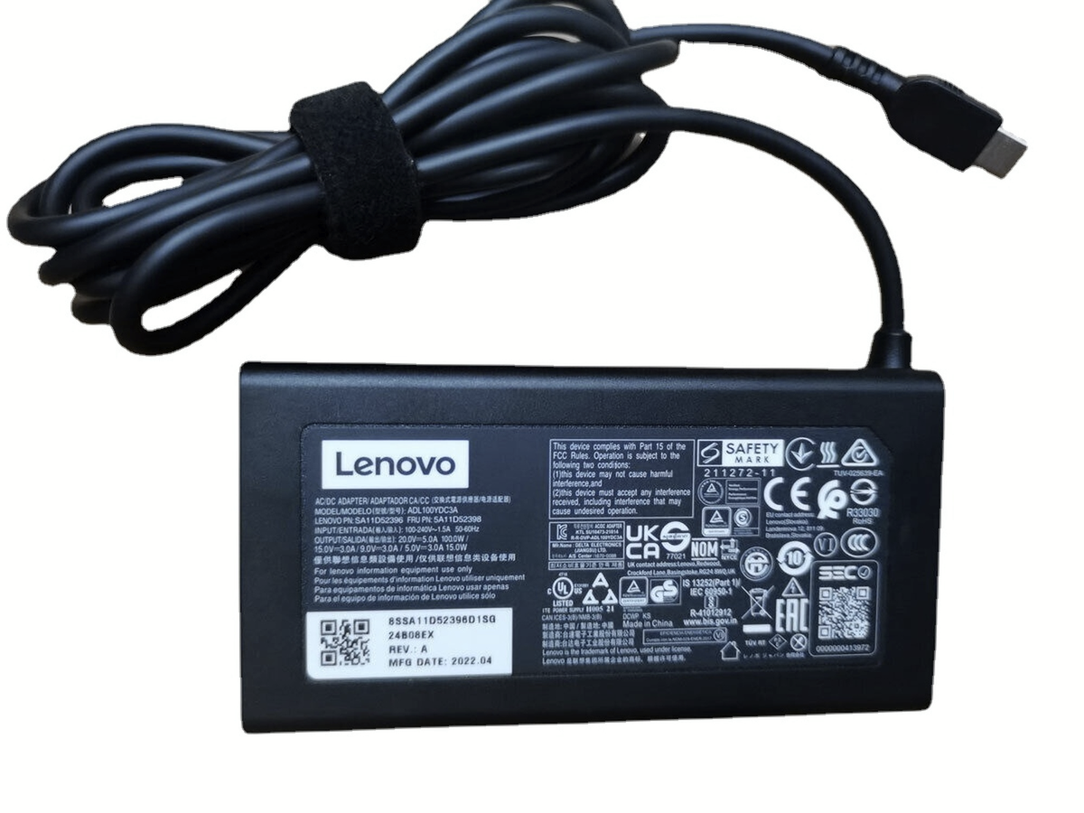 Charger for Lenovo ThinkPad T16 Gen 3 20V 5A 100W USB-C PD Slim Adapter