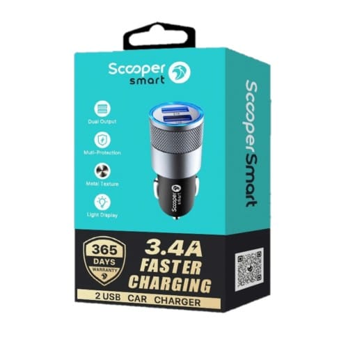 SCC-06 CAR CHARGER 3.4A FAST CHARGING FOR 2