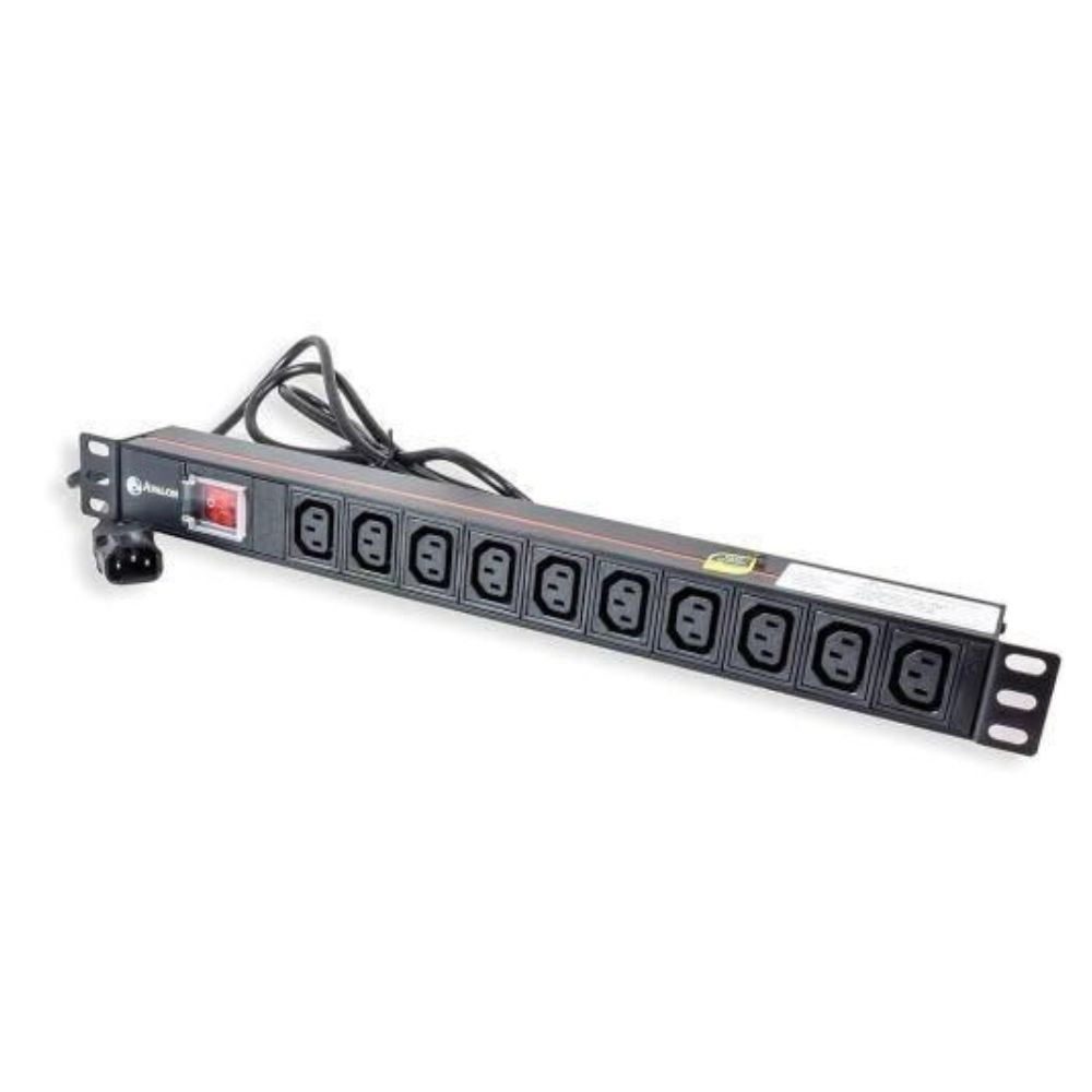 MTN 10-Way Ethernet Cable UK Plug PDU Black