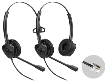 Fanvil HT302 QD to RJ9 Headset Dual-Ear Wired Communication