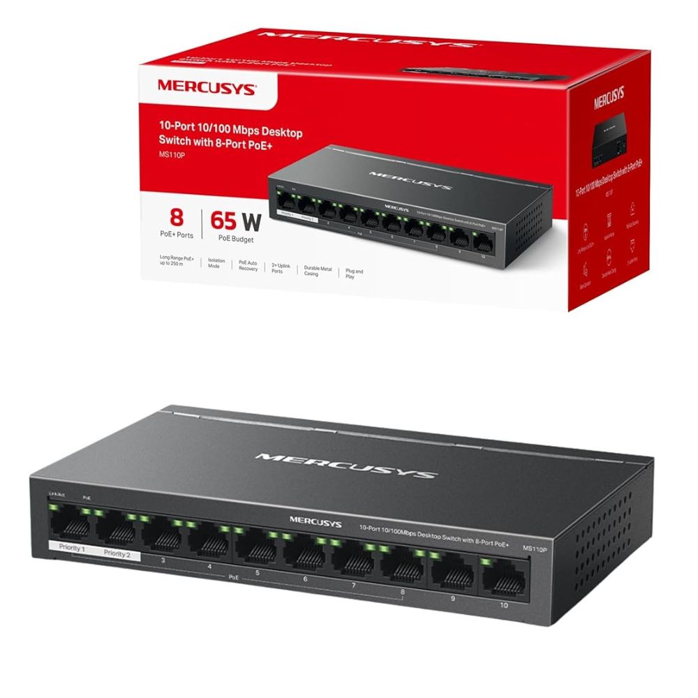 Mercusys MS110P 10-Port 10/100Mbps Desktop Switch