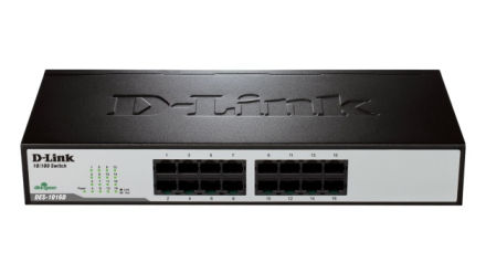 Dlink 10/100M 16-Port Fast Ethernet Unmanaged Desktop Switch DES-1016D-DES-1016D/B