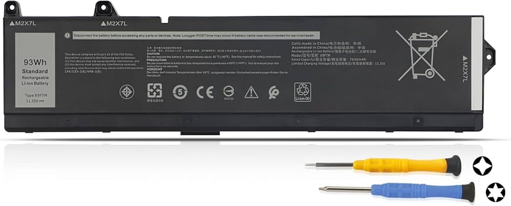 Dell P114F P114F002 P115F001 11.55V 93Wh Original Battery