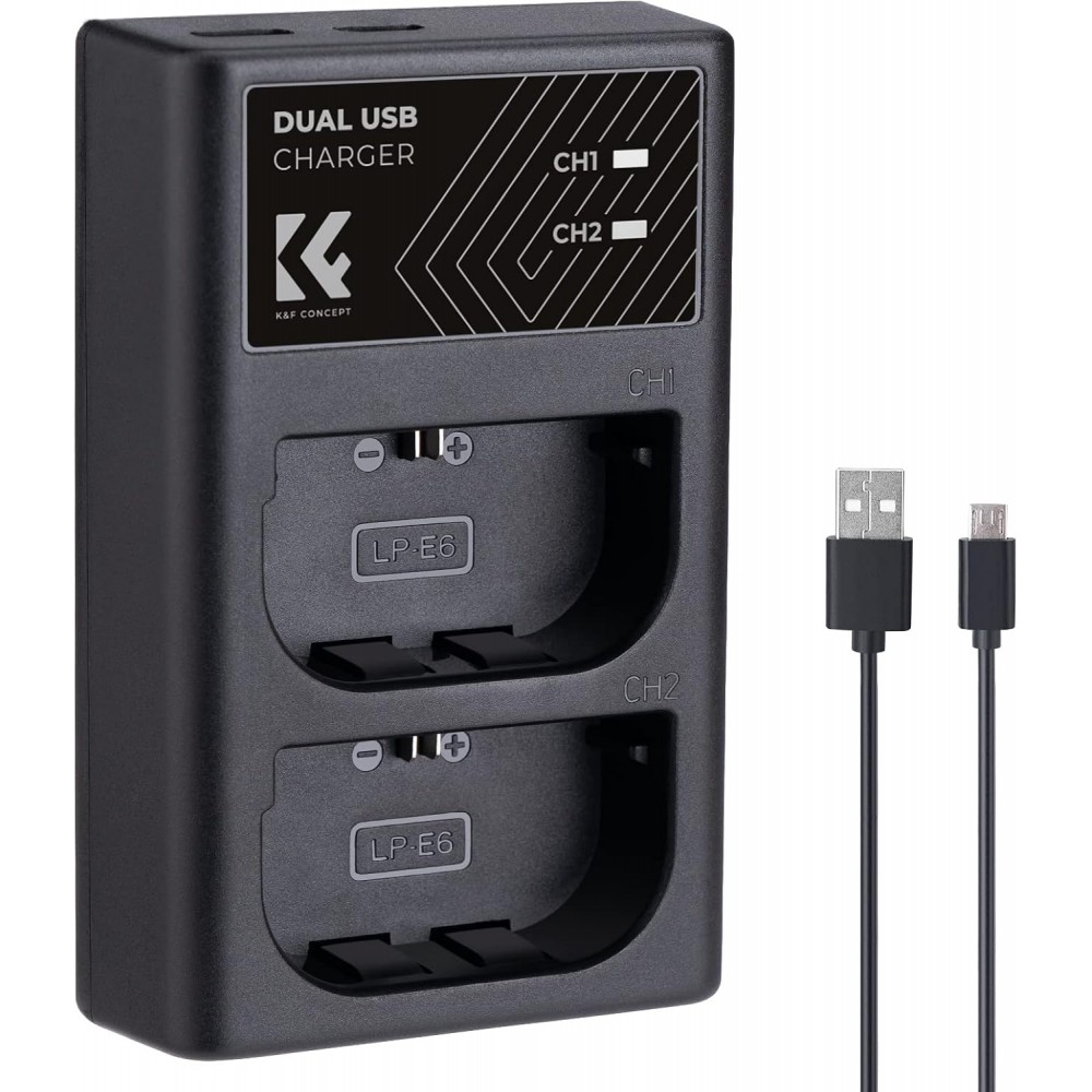 K&F LP-E6NH DUAL BATTERY & CHARGER