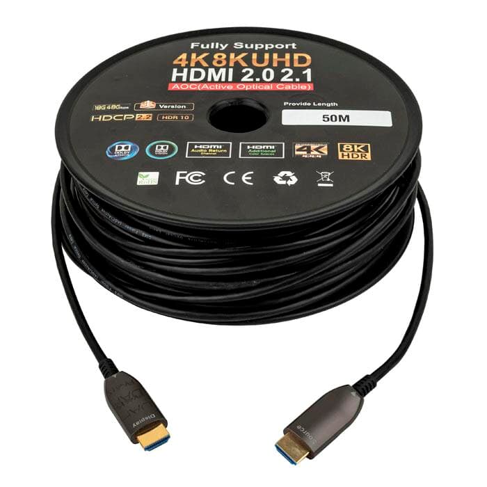 Vention Fiber Optical 4K  Engineering Male to Male Cable 50M Black-VEN ALABX