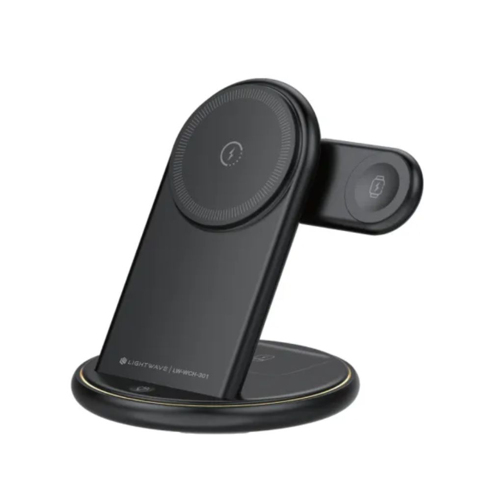 Lightwave 3-IN-1  Wireless Charger-for phones,smar watch,Earbuds-LW-WCH-301
